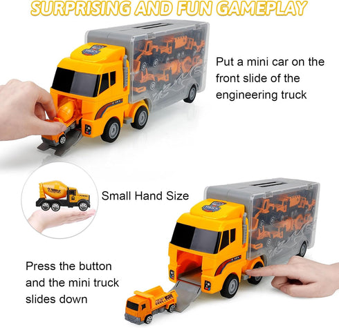 Boys,13 3 3 4 5 6 7 ALOTJOY Toys for Pcs Engineering Die-cast Construction Car Toddler Toys for Year Old Boys Vehicles