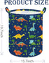 19.7 Inch Dinosaur Round Kids Laundry Hamper, Dino Laundry Basket with Handles, Baby Toys Storage Organizer for Boys &