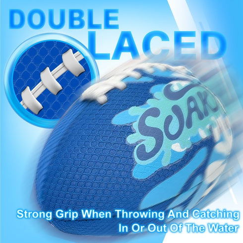 SOAK Waterproof Football, 9 Inches for Beach Pool Lake Park Games, Outdoor Toys for Kids
