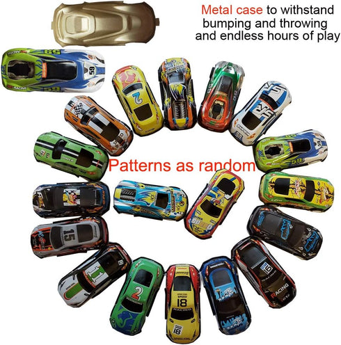 Himeeu 18Pcs 2.7 Inch Metal Pull Back Racing Car Toy Die Cast Race Cars Vehicles Friction Powered Toddler Boy Toys