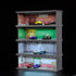 Hot Diecast Wheels Display Case - 1/64 Scale Model Car Display with LED Light and Acrylic Cover, 6 Parking Spaces