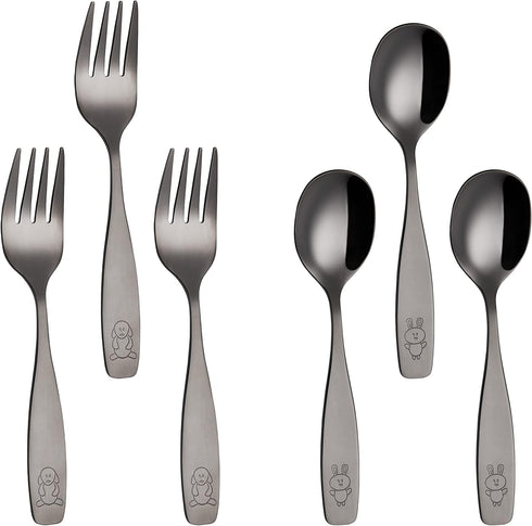 ANNOVA Kids Silverware Set - Safe Stainless Steel Flatware for Children, Forks, Tablespoons, Toddler Utensils, Metal