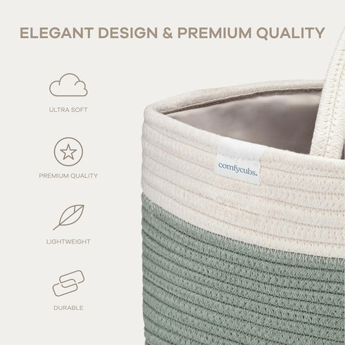 Pack 2 Muslin Nursing Cover of and Rope Diaper Caddy Organizer Bundled by Comfy Cubs