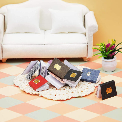 12 Pieces 1:12 Scale Miniatures Dollhouse Books, Assorted Miniatures Dollhouse Mini Books Decoration Accessories Doll