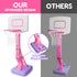 Toddler Pink Basketball Hoop - Height Adjustable Indoor Outdoor Goal with Balls for Ages 1-5