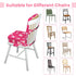Toddler Booster Seat for Dining Table with Adjustable Straps, Kids Booster Seat for Kitchen Chair with Non-Slip Bottom