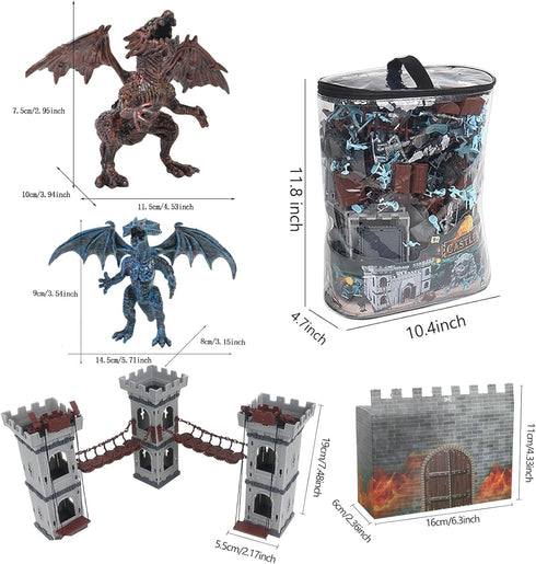 Yoyoom Set, playset Set Army Men Action Figures Toy Soldiers Medieval Castle Small Soldiers Military Toy, Plastic Army