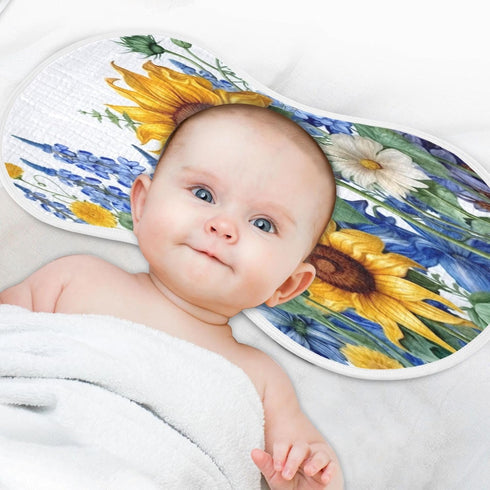 YETTASBIN Sunflower Muslin Baby Burp Cloth, Super Soft Absorbent Cotton Burp Rag Baby Bibs Feeding Cloth for Newborn