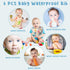 6 Pcs Baby Feeding Bibs Toddler Waterproof Bib Set with Crumb Catcher Pocket for 6-12 Months