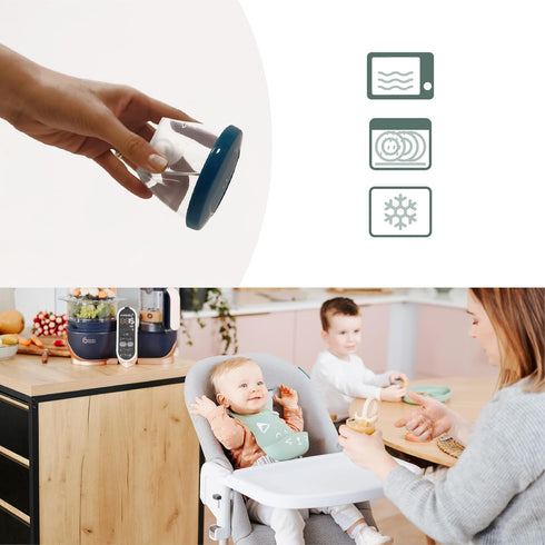 Set 6 (8oz Babymoov Baby Food Jars, of Each) Storage Containers, BPA-Free Leakproof Silicone Lids, Microwave, Freezer