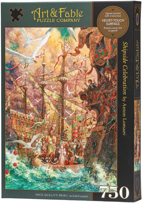 Art & Fable Shipside Celebration 750 Piece Premium Adult Jigsaw Puzzle by Anton Lomaev