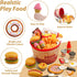 80 3 4 5, Set Pcs Pretend Play Food Toy for Kids Kitchen Aged Fast Food with Storage Bucket, Pizza, Burger, Ice Cream