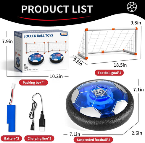2 Goals & 2 Ball Hover Soccer Ball Toys - Indoor Outdoor Game Toys for Kids Ages 3-5, Birthday Gifts
