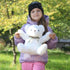 Fluffy White Teddy Bear Stuffed Animals, Plush Toys with Lattice Tie for Kids, 12 inches
