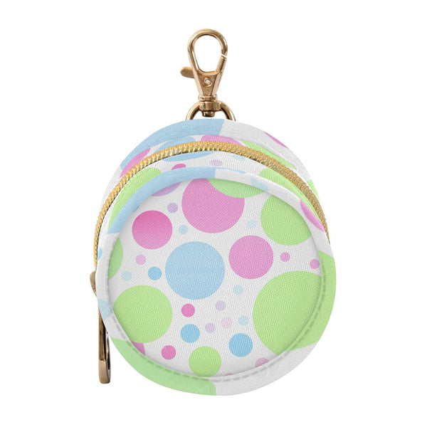 Dots Pattern Round Pacifier Storage Case with Zipper, Portable Pacifier Case for