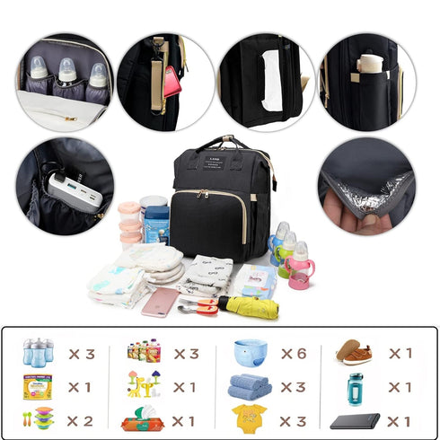 Backpack ANWTOTU Baby Diaper Bags with Changing Station,Waterproof Diaper Bag for Moms Dads with USB Charging