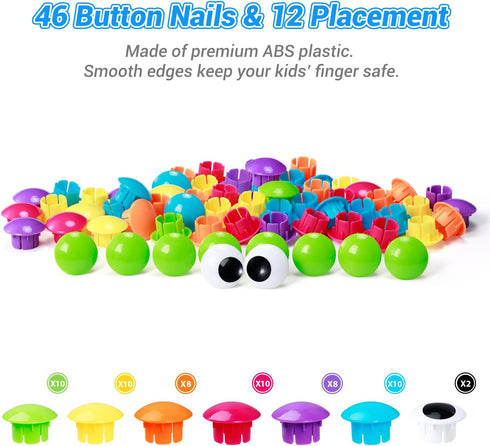 Geekper Button Art Toys for Toddlers - Color Matching Mosaic Pegboard Educational Toys for Kids