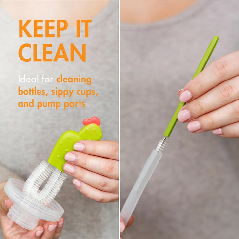 Set Set 4 Count Boon Cacti Bottle Cleaning Brush - Includes Bottle Brush, Nipple Brush, Detail Brush, and Straw Brush