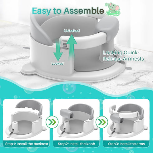 Inaya (4 Pack) 6-24 Baby Proofing Door Knob Cover & Baby Bath Seat for Babies Months