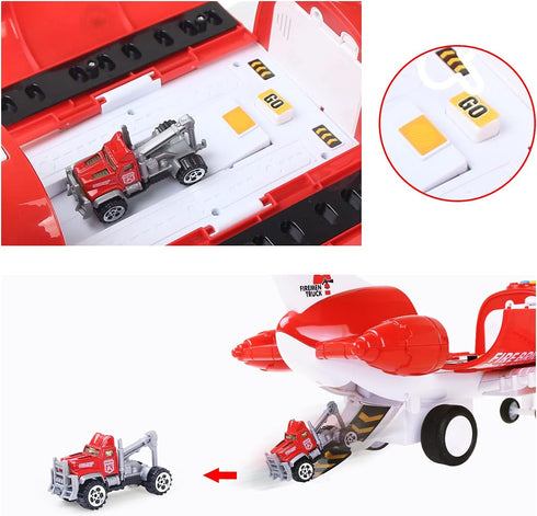 Set 3-6 Coolplay Red Airplane Toy - Rescue Fire Truck & Ambulance Car with Lights & Sound for Boys Years