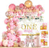 Generic Baby Girl 1st Birthday Decorations Supplies - Balloon Boxes, Pink Gold Balloons