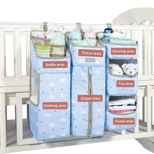 3-in-1 Orzbow Hanging Diaper Organization Storage for Baby Essentials | Nursery Organizer and Baby Diaper Caddy | Hang
