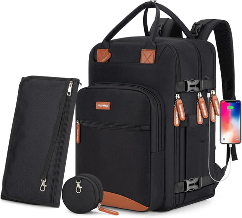 Diaper Bag Backpack,BAGPARKK Multi function Baby Bag with Portable Changing Pad, Pacifier