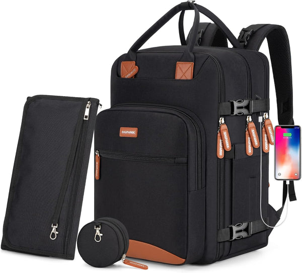 Diaper Bag Backpack,BAGPARKK Multi function Baby Bag with Portable Changing Pad, Pacifier