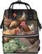 HCBPWVQA Farm Chickens Diaper Bag with Changing Pad and Pacifier Holder, Multifunction Laptop