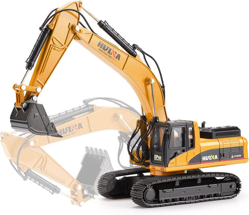 1/40 Scale Metal Excavator Toy, Diecast Digger Trucks for Boys Kids Construction Equipment