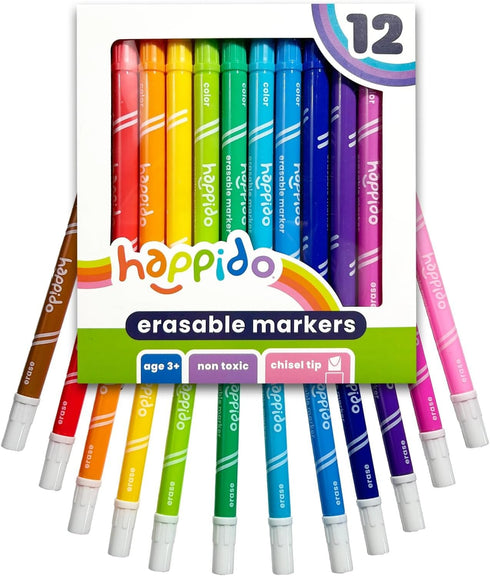 International Arrivals Double Sided Erasable Marker Sets for Kids Happido, Set of