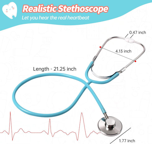 Kids Doctor Kit, 8 Pieces Kids Doctor Playset with Medical Storage Bag & Real Stethoscope, Pretend Play Doctor Toys for Toddler Boys Girls Aged 3 4 5 6
