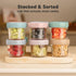 KeaBabies 12pk 4oz Glass Baby Food Containers, Leak-Proof, Microwavable Baby Food Storage Jars (Musk Dusk)