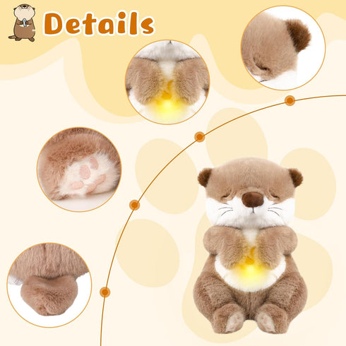 Baby Comfort Otter Breathing Stuffed Animal Buddy-Fur Real Pets Plush Sound Machine with Music, Warm Lights, Peaceful