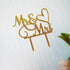 Mr and Mrs Cake Topper, Bride and Groom Wedding/Engagement Decoration, Gold Glitter Acrylic Sign