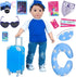 Ecore Fun 24 Pcs 18 Inch Boy Doll Clothes and Accessories Suitcase