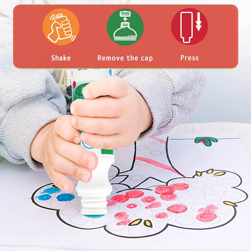 Dot Markers | Bingo Daubers, 12 Washable Color Dot Markers for Toddlers, Bingo Markers, Toddler Arts and Crafts