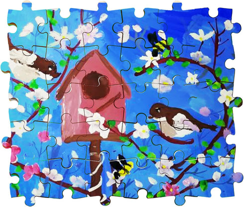 300 Piece Blank Wooden Puzzle Pieces - Unfinished Freeform Jigsaw for Crafts & DIY, 1.4x1 Inches