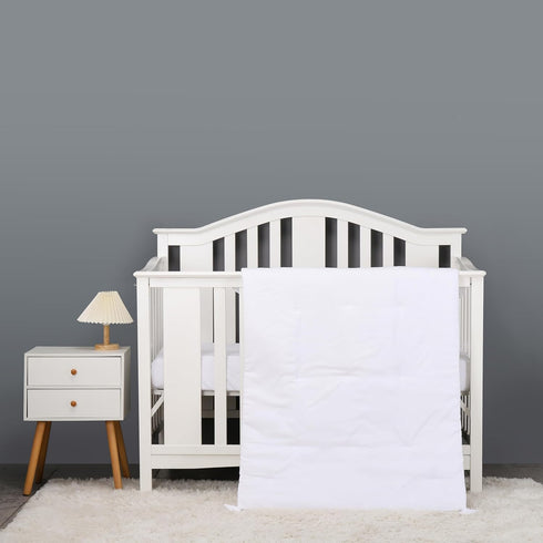 CribMATE Nursery Crib Bedding Set for Girls Boys White 3 Pieces Baby Cot