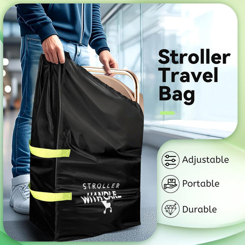 46" 21" 13" Stroller Bag for Airplane: Airplane Travel Essentials, H x W x D Stroller Cover for Air Travel, Fit