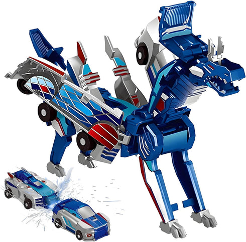 liluwushe 2-in-1 Collision Transformation Dinosaur Car Toy |Magnetic Cars Convertible Robot Toys|DinosaurToys for