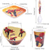 4 Pcs Cartoon Durable Tableware Set, Meal Dishes with Bowl, Plate, Cup, Matching Spoon and Fork