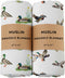 REZIPO 2 Pack Mallard Duck Muslin Swaddle Blankets 70% Bamboo 30% Cotton Breathable