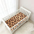 CZXW 52" 28" Leopard Fur Print Crib Sheets Fitted x Natural Cotton Soft & Breathable for Baby Crib Mattress