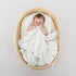 Knitted Baby Blanket, 100% Cotton Receiving Swaddle Crib Blanket, 40 x 31 Inch, White for Newborns