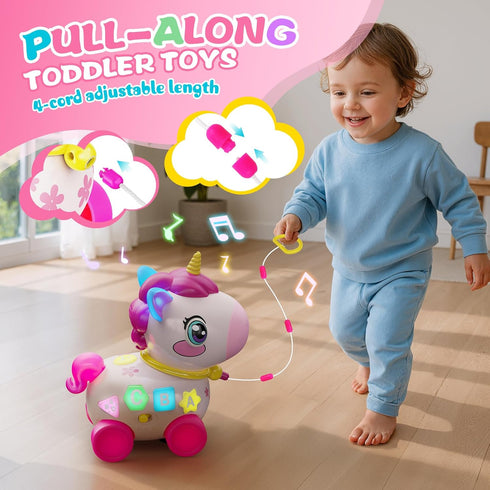 KAISASA 1 6-12-18 1st 1 7 8 9 10 12 Unicorn Toys for Year Old Girl Gifts, Musical Educational Baby Toy Month, Birthday