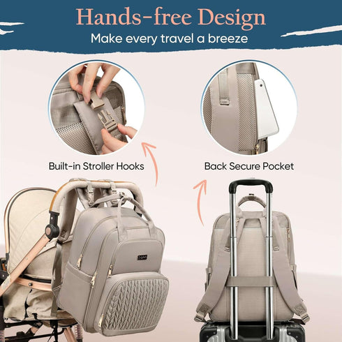 Backpack 30-38L) Backpack Qualyphant Diaper Bag - Extra Large Diaper Bag for Two Kids Twins (Expandable - Travel Baby