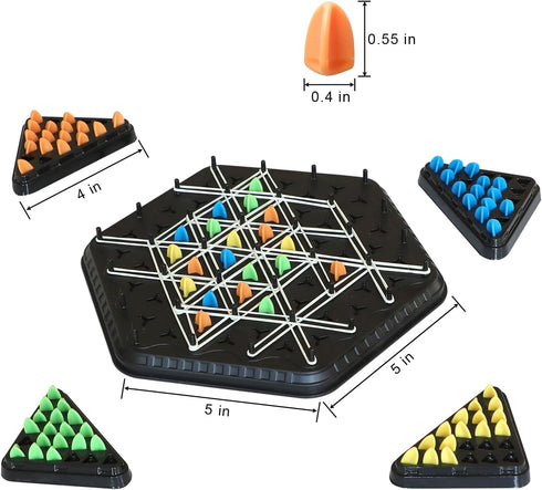 2-4 Chain Triangle Chess Game, Triggle Game, Board Game for Family Game Night - Family Board Games for Kids and Adults
