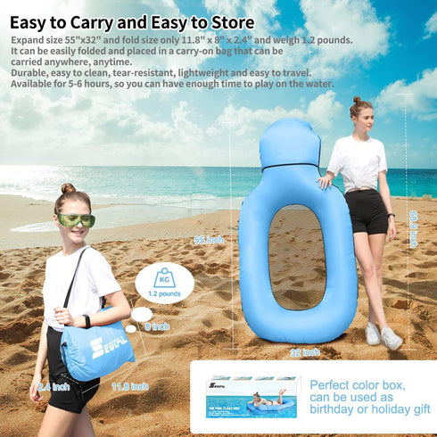 Hammock Swimming SEGOAL Pool Floats Inflatable Floating Lounger Chair Water Raft Ring Pool Float, Lightweight Single
