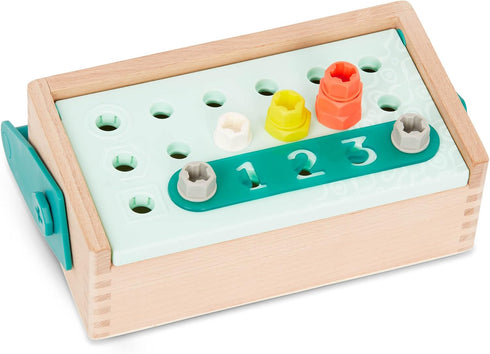 B. toys Fix ‘n’ Play Kit, Pretend Play Tool Box with Wooden Accessories, Carpenter Set for Kids 3 Years +